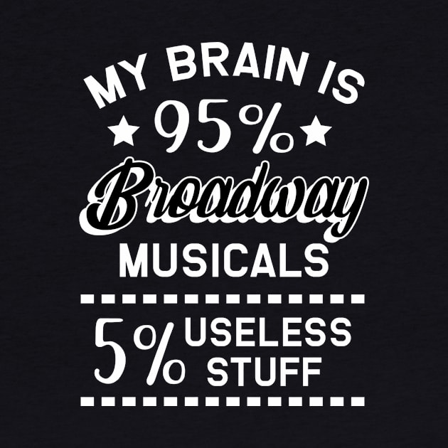 My brain is 95 % broadway by TheBestHumorApparel